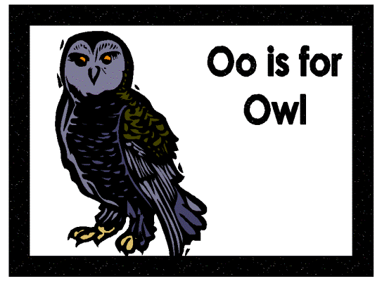 letter o is for owl alphabet poster