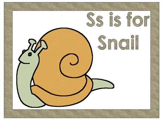 letter s is for snail alphabet poster