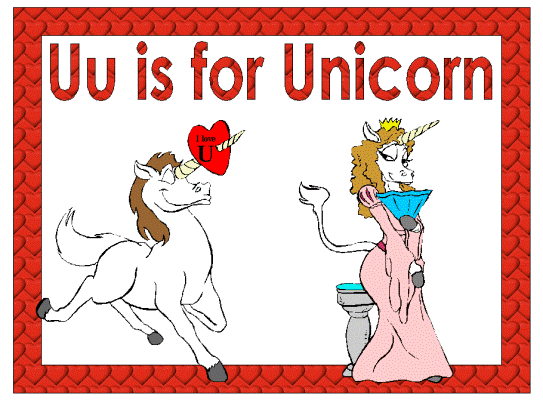 letter u is for unicorn poster