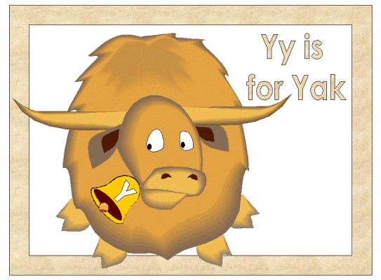 letter Yy is for Yak alphabet poster