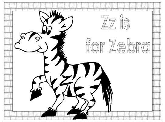 letter Zz is for Zebra alphabet poster