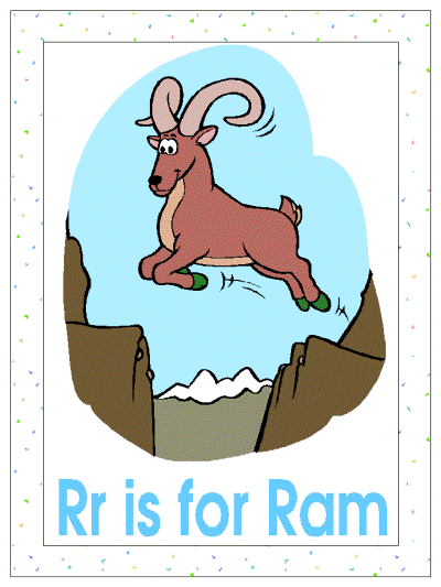 letter r is for ram alphabet poster