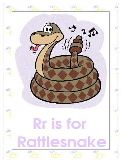 letter r is for rattlesnake alphabet poster