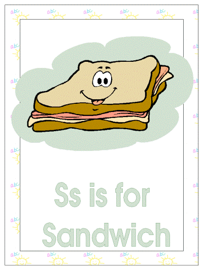 letter s is for sandwich alphabet poster