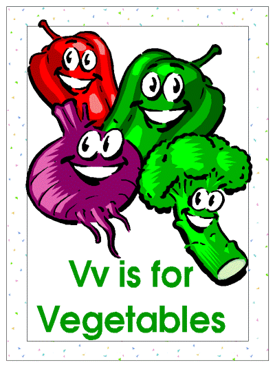 Vv is for Vegetables alphabet poster