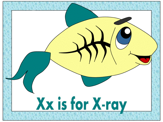 letter Xx is for x-ray alphabet poster