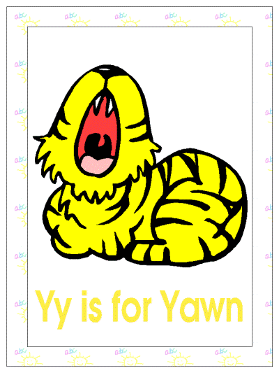 alphabet letter Yy is for yawn poster