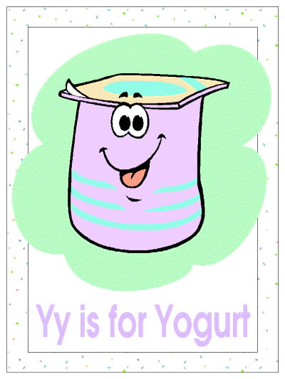 alphabet letter Yy is for yogurt poster