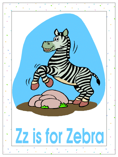 letter Zz is for Zebra alphabet poster