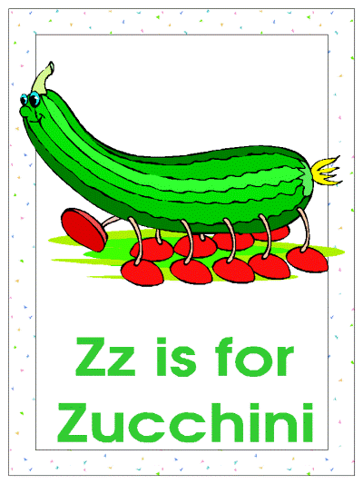 letter Zz is for Zucchini alphabet poster