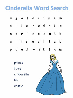 Cinderella word search puzzles