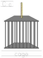 Printable print practice worksheet - Cc cage
