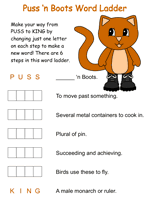 Puss in Boots Word Ladder