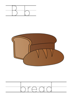 Printable print practice worksheet - Bb bread