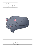 Printable print practice worksheet - Cc cat