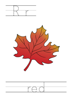 Printable print practice worksheet - Rr red