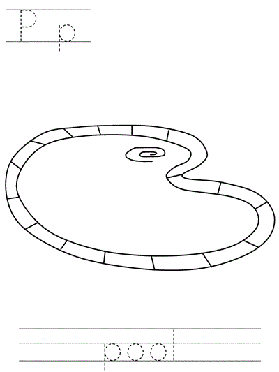print practice worksheet - Pp pool coloring page