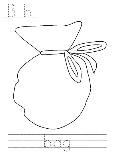 Bb bag coloring page | Baa Baa Black Sheep Learn to Print Worksheet