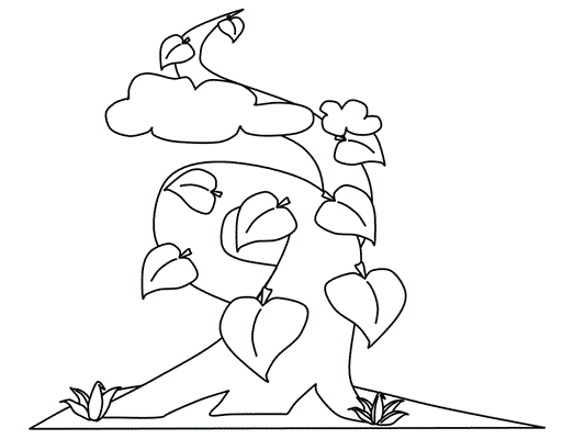 coloring page of the giant beanstalk