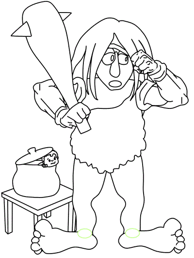 coloring page of Jack hiding from the giant
