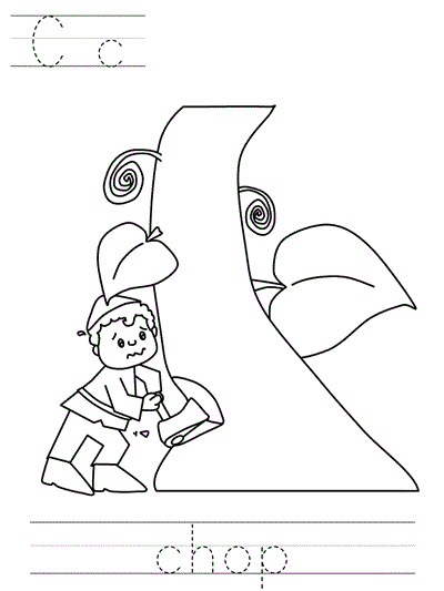 print practice worksheet - Cc chop coloring page