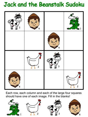 Jack and the Beanstalk Sudoku Puzzles