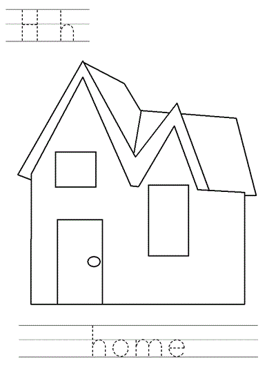 Hh home | Learn to Print coloring page