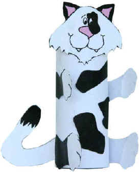 photo of the finished cat cardboard tube craft