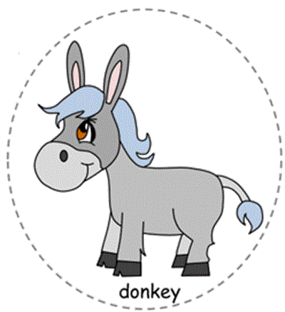 felt board printable of a donkey