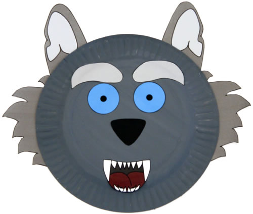 Wolf paper plate craft