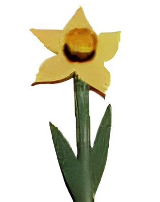 photo of finished daffodil egg carton and paper craft