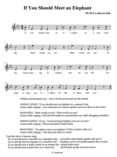 sheet music for if you should meet an elephant