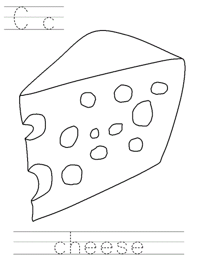 Printable print practice coloring page - Cc cheese