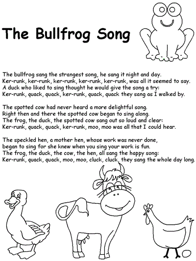 printable coloring page with the words to the song