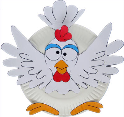 photo of the finished hen paper plate craft