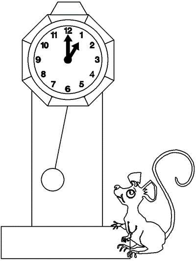 Hickory Dickory Dock coloring page