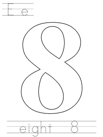 Learn to Print coloring page - eight
