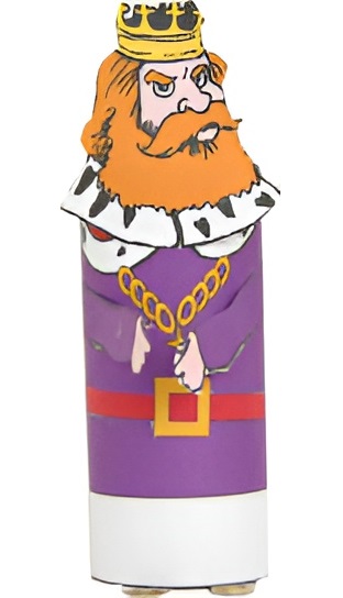 photo of the finished king cardboard tube craft