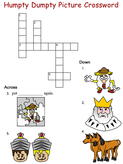 Humpty Dumpty Picture Crossword