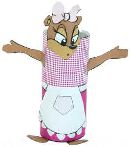 photo of the finished Mama Bear Toilet Paper Roll Craft