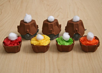 photo of the finished egg carton mini pies