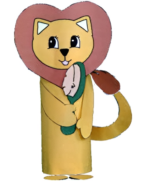 photo of the finished lion toilet paper roll craft