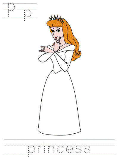 Printable print practice worksheet - Pp princess