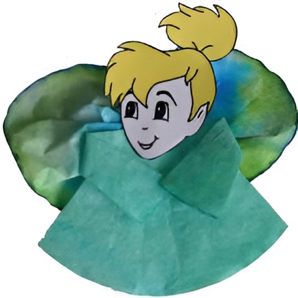photo of the finished fairy coffee filter craft