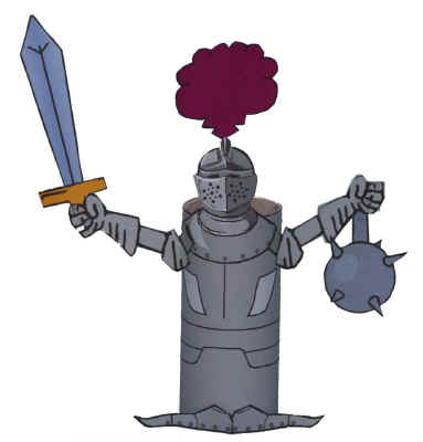 photo of the finished knight toilet paper roll craft