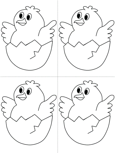 coloring page of little chicks