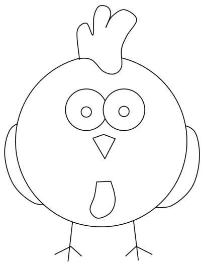 printable coloring page of a chicken