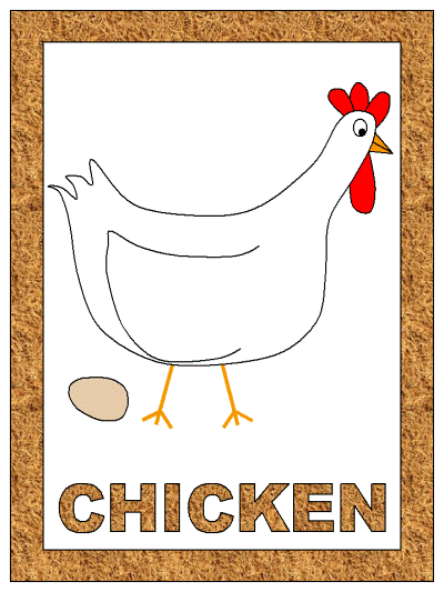 printable poster of a chicken
