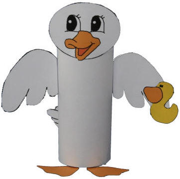 photo of the finished duck toilet paper roll craft
