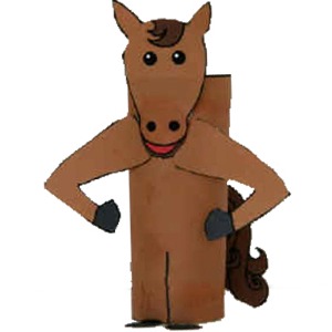 photo of the finished horse toilet paper roll craft